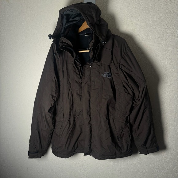 The North Face Gore-Tex Raintex Brown 3 in 1 Jacket Hooded Mens L 700 - Picture 1 of 14